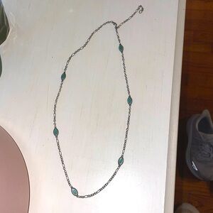 Sterling Silver 25” Teal Accents Necklace